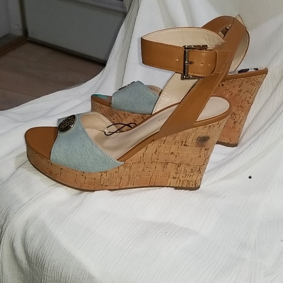 Tommy Hilfiger  Wedge Heel Platform Strap Sandal Size 7.5 Corc Heel - Picture 2 of 8